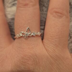 Sterling Silver Cubic Zirconia Butterfly Ring Brand New In Box
